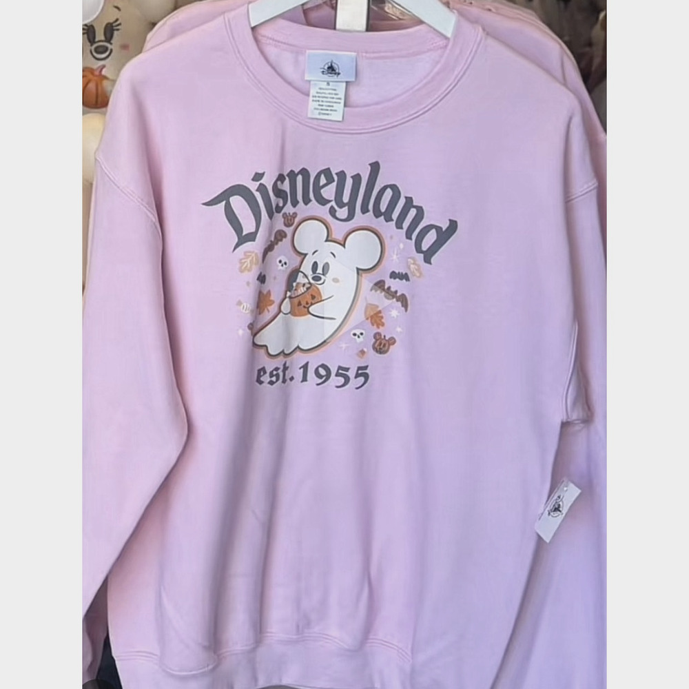 Disneyland Resort Ghost Mickey Pink Crewneck Adult Sweatshirt - Sz M - NWT - Picture 4 of 4
